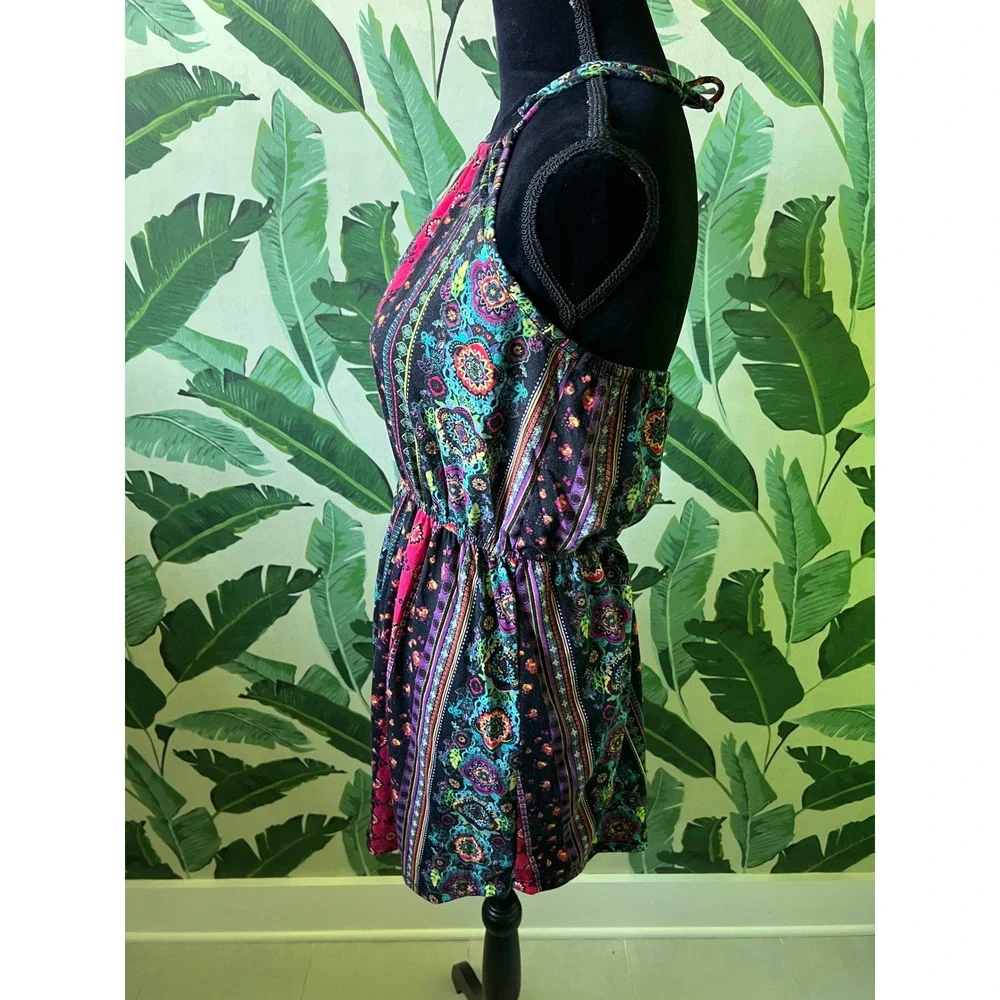 No‎ Boundaries Halter Mini Dress Women Large Multi-Color